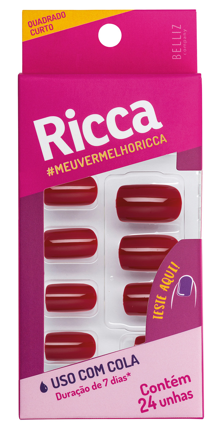 UNHAS RICCA VERMELHO BORDO