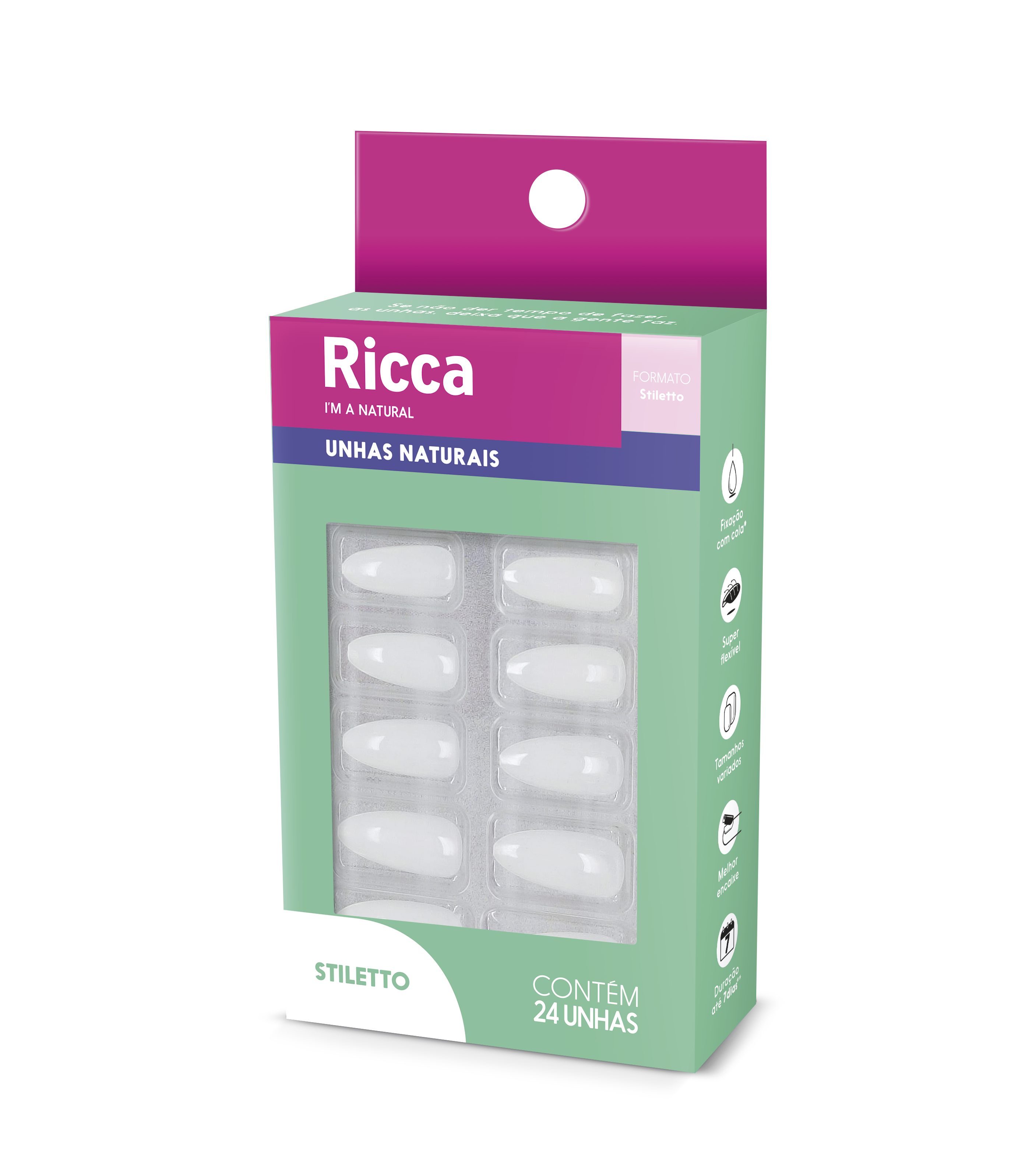 UNHAS RICCA NATURAIS STILETTO