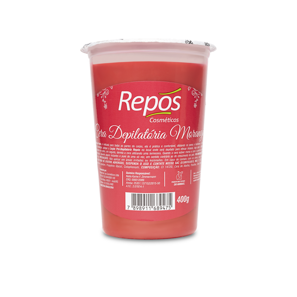 CERA DEPILATORIA REPOS EM POTE MORANGO 4
