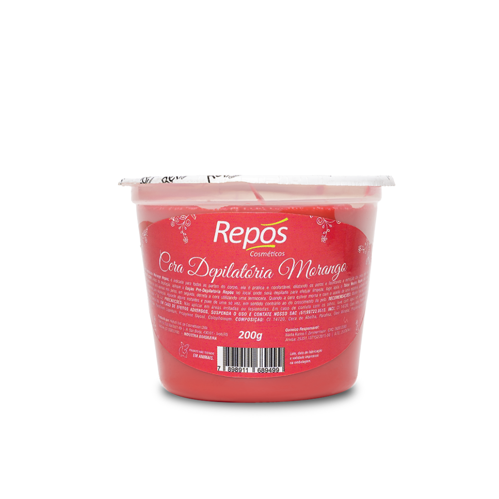 CERA DEPILATORIA REPOS EM POTE MORANGO 2
